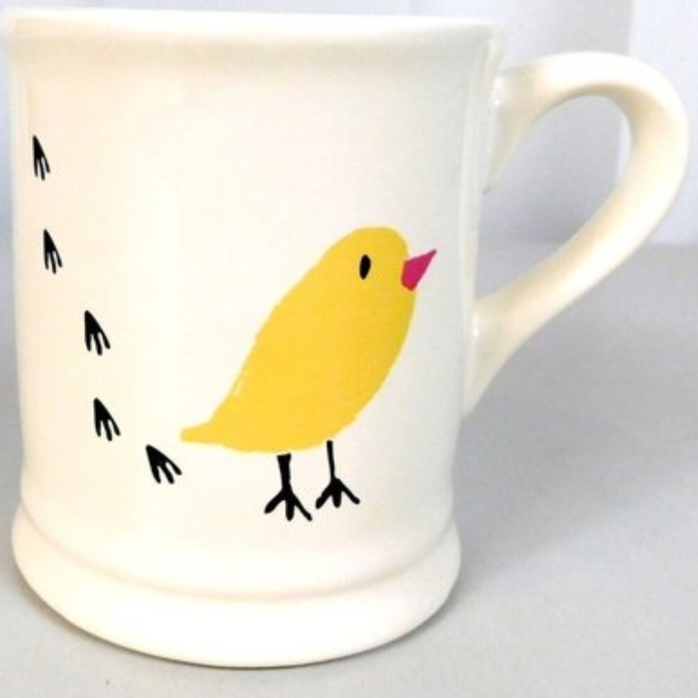 Magenta Yellow Bird Ceramic Mug